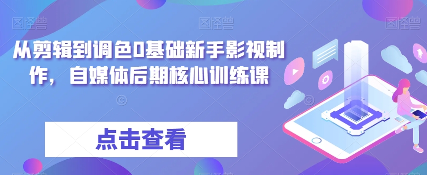 从剪辑到调色0基础新手影视制作，自媒体后期核心训练课-云界方舟