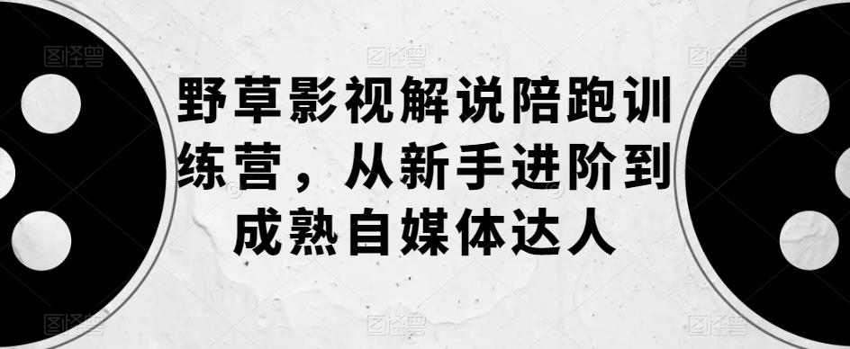 野草影视解说陪跑训练营，从新手进阶到成熟自媒体达人-云界方舟