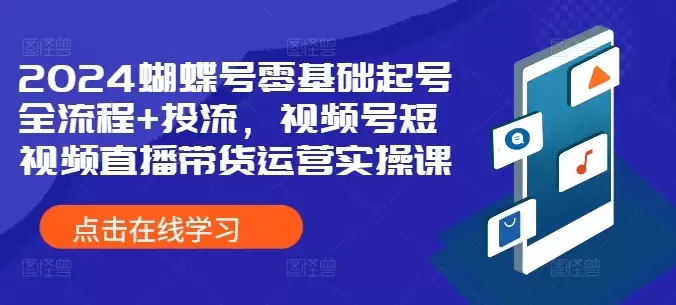 2024蝴蝶号零基础起号全流程+投流，视频号短视频直播带货运营实操课-云界方舟
